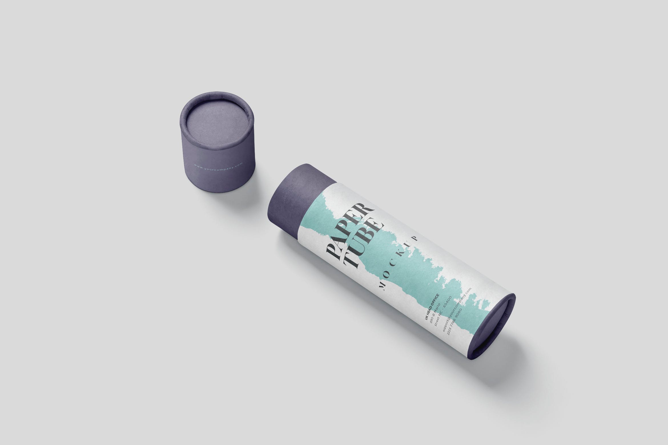 长纸管包装外观设计蚂蚁素材精选模板 Paper Tube Mockup Set – Slim Medium Size插图