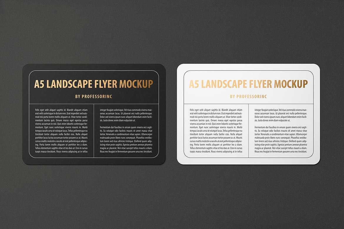 A5尺寸规格圆角宣传单印刷效果图样机第一素材精选 A5 Landscape Round Corner Flyer Mockup插图(5)
