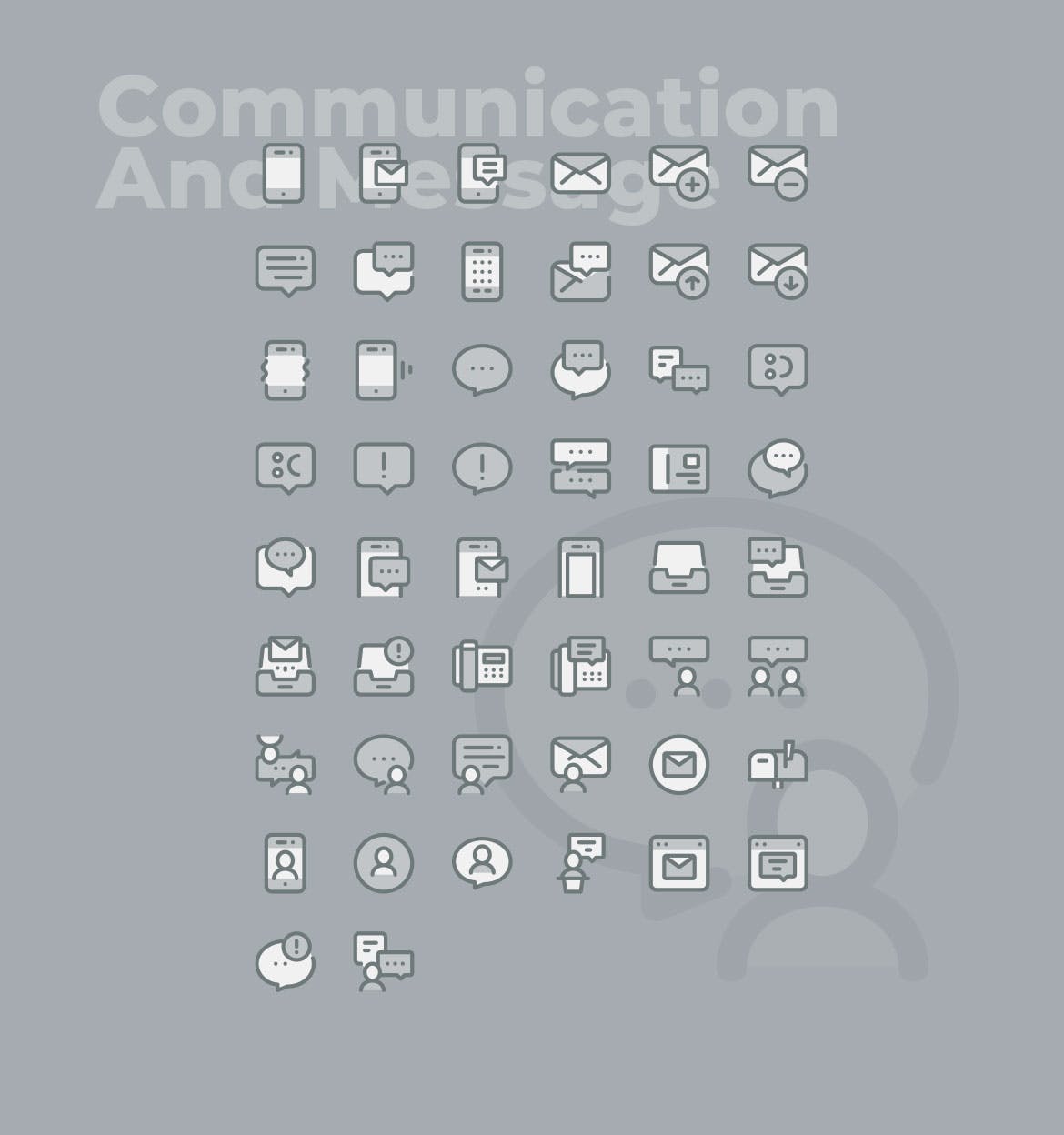 50枚社交通讯主题双色调矢量蚂蚁素材精选图标 50 Communication Icons  –  Two Tone Style插图(1)