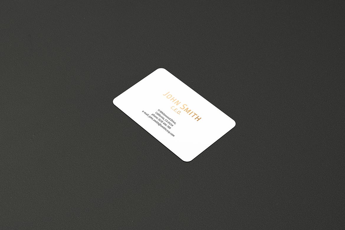 高端圆角企业名片设计图蚂蚁素材精选套件 8.5×5.5 Landscape Business Card Mockup插图(9)