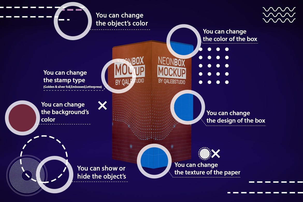 产品包装盒外观设计多角度演示第一素材精选模板 Abstract Rectangle Box Mockup插图(2)