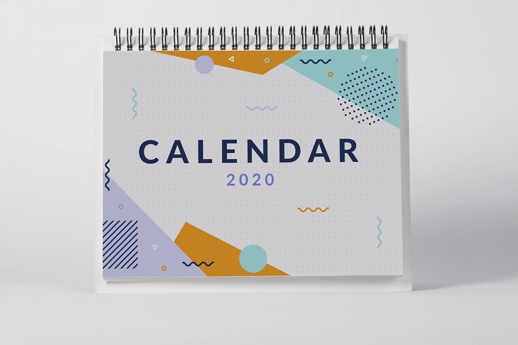 2020年桌面日历设计样机大洋岛精选模板 2020 Desktop Calendar Mock Up插图1