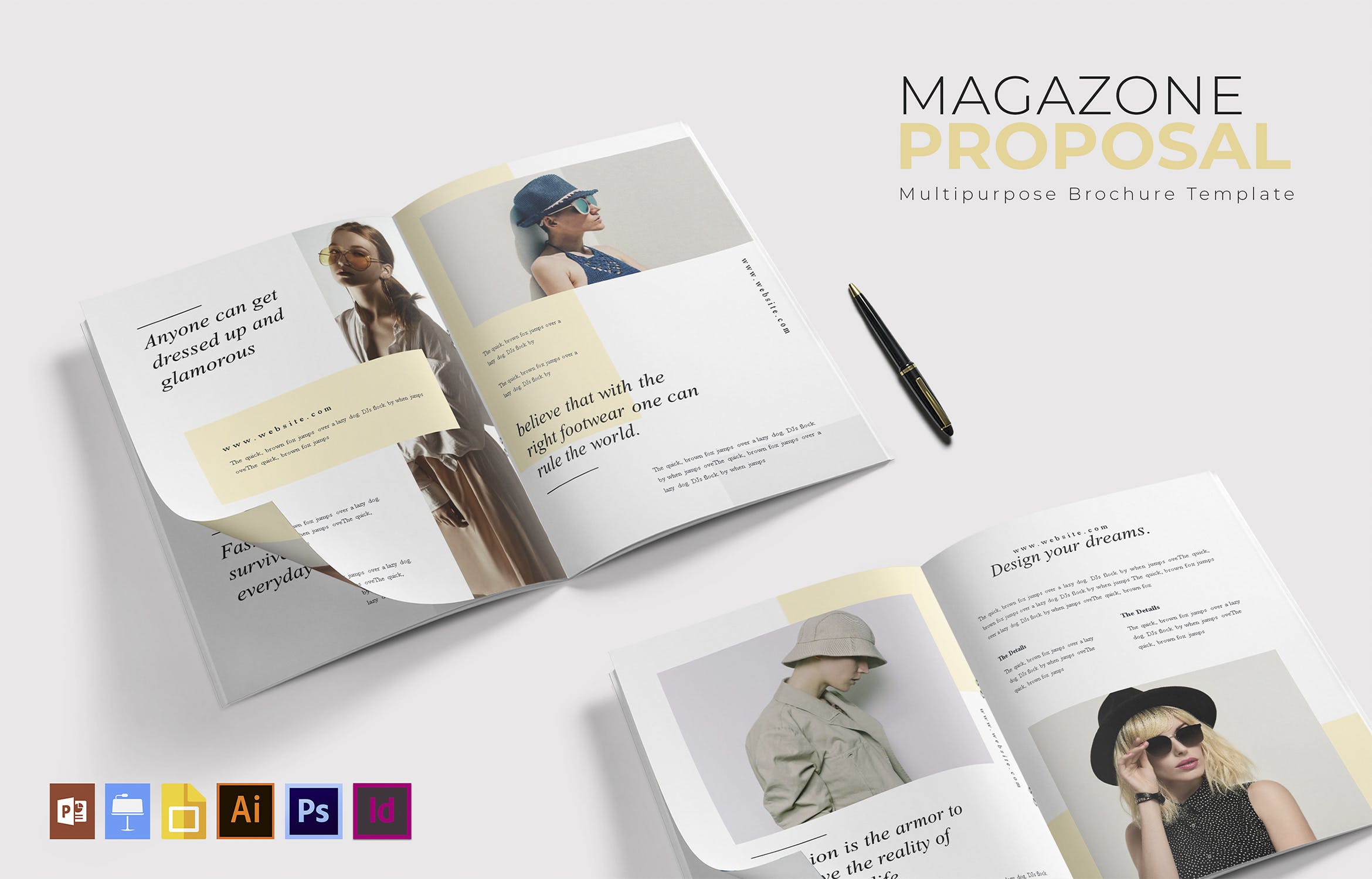 时尚品牌宣传画册/蚂蚁素材精选杂志排版设计模板 Magazone | Brochure插图(1)