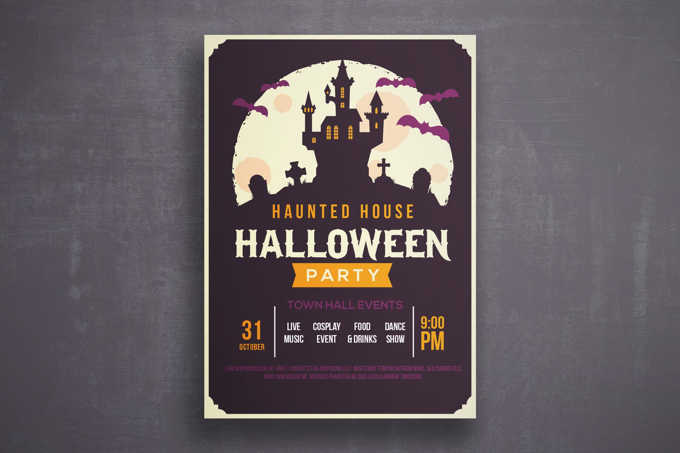 万圣节恐怖之夜活动邀请海报传单蚂蚁素材精选PSD模板v2 Halloween flyer template插图