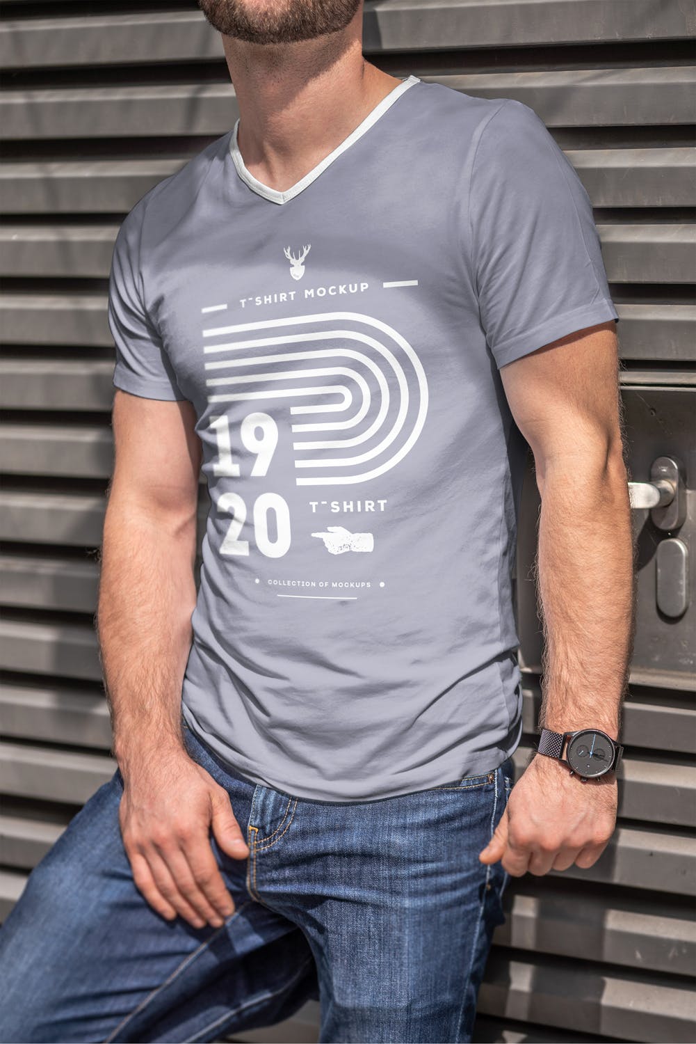 男士印花T恤真实模特上身效果图样机第一素材精选模板 T-Shirt Mock-up 5插图(7)