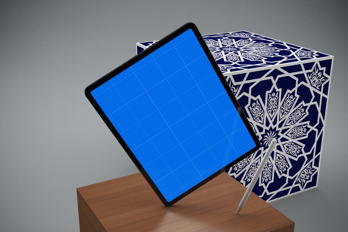 iPad Pro平板电脑UI设计图多角度演示蚂蚁素材精选样机模板 Arabic iPad Pro Mockup插图(12)