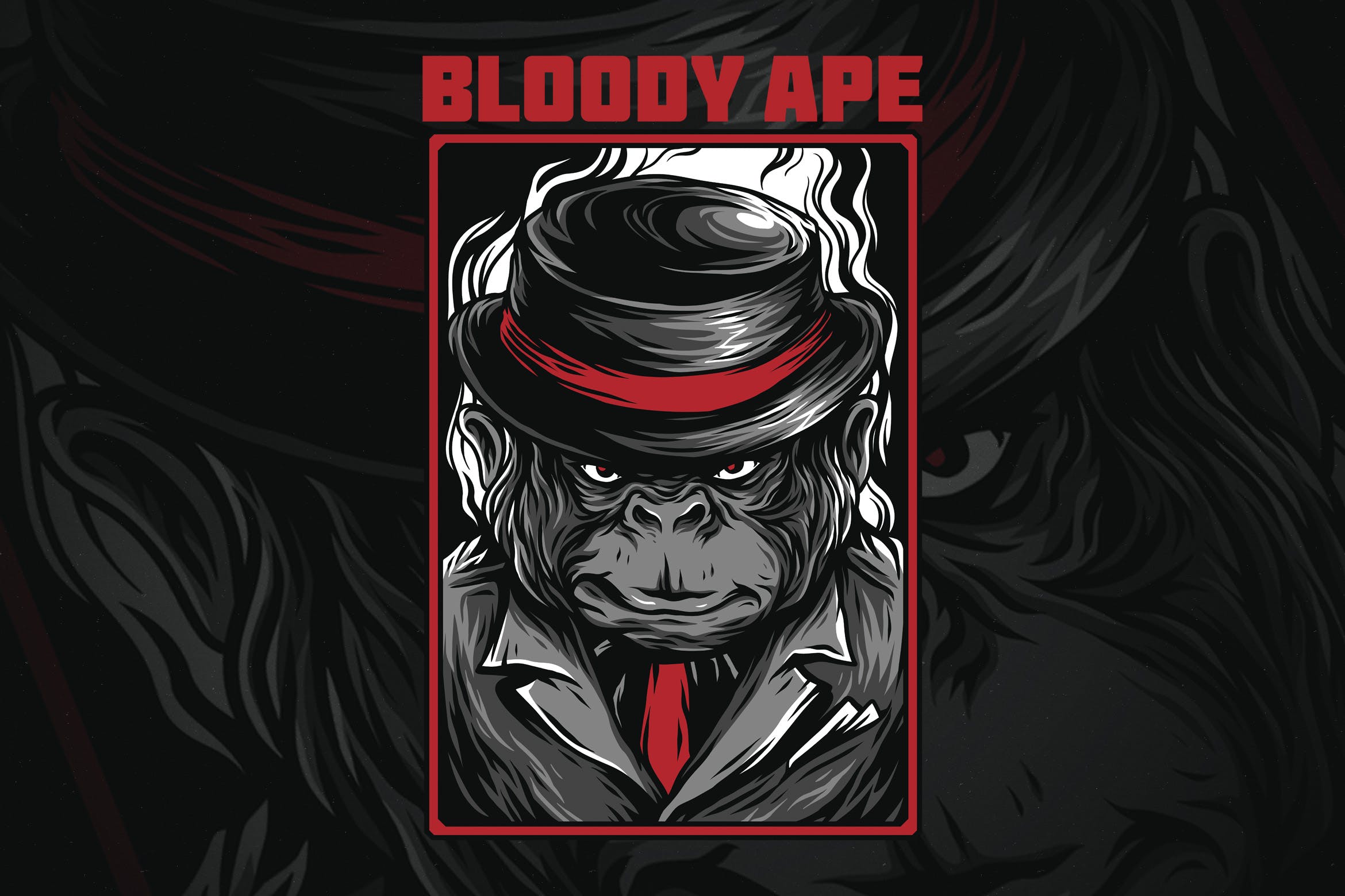 血猿潮牌T恤印花图案大洋岛精选设计素材 Bloody Ape插图