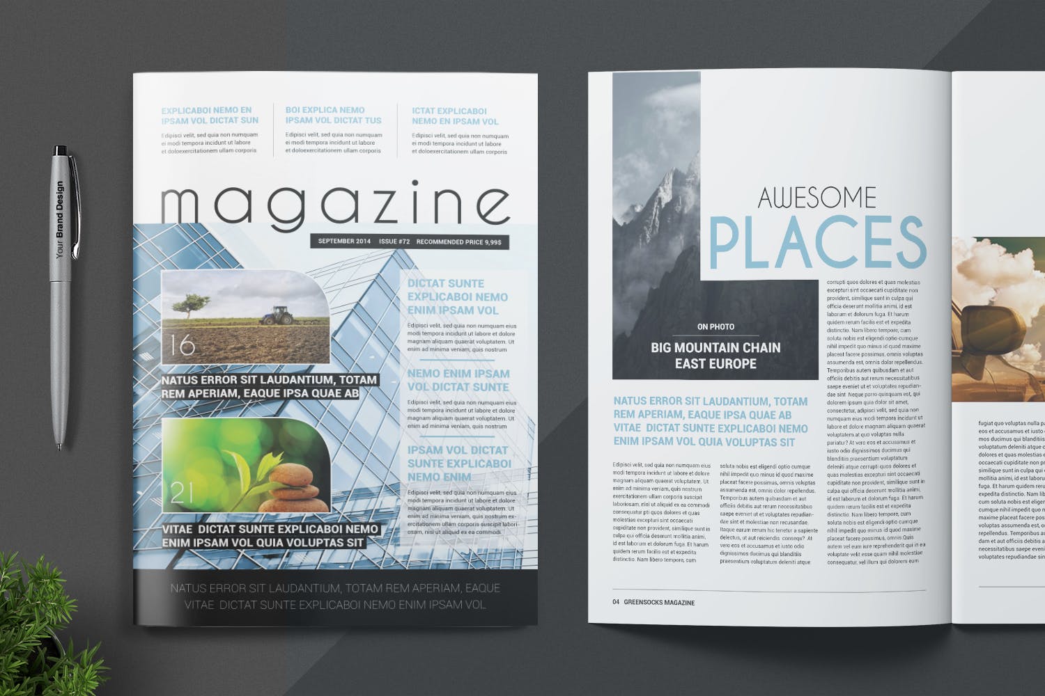 农业/自然/科学主题大洋岛精选杂志排版设计模板 Magazine Template插图