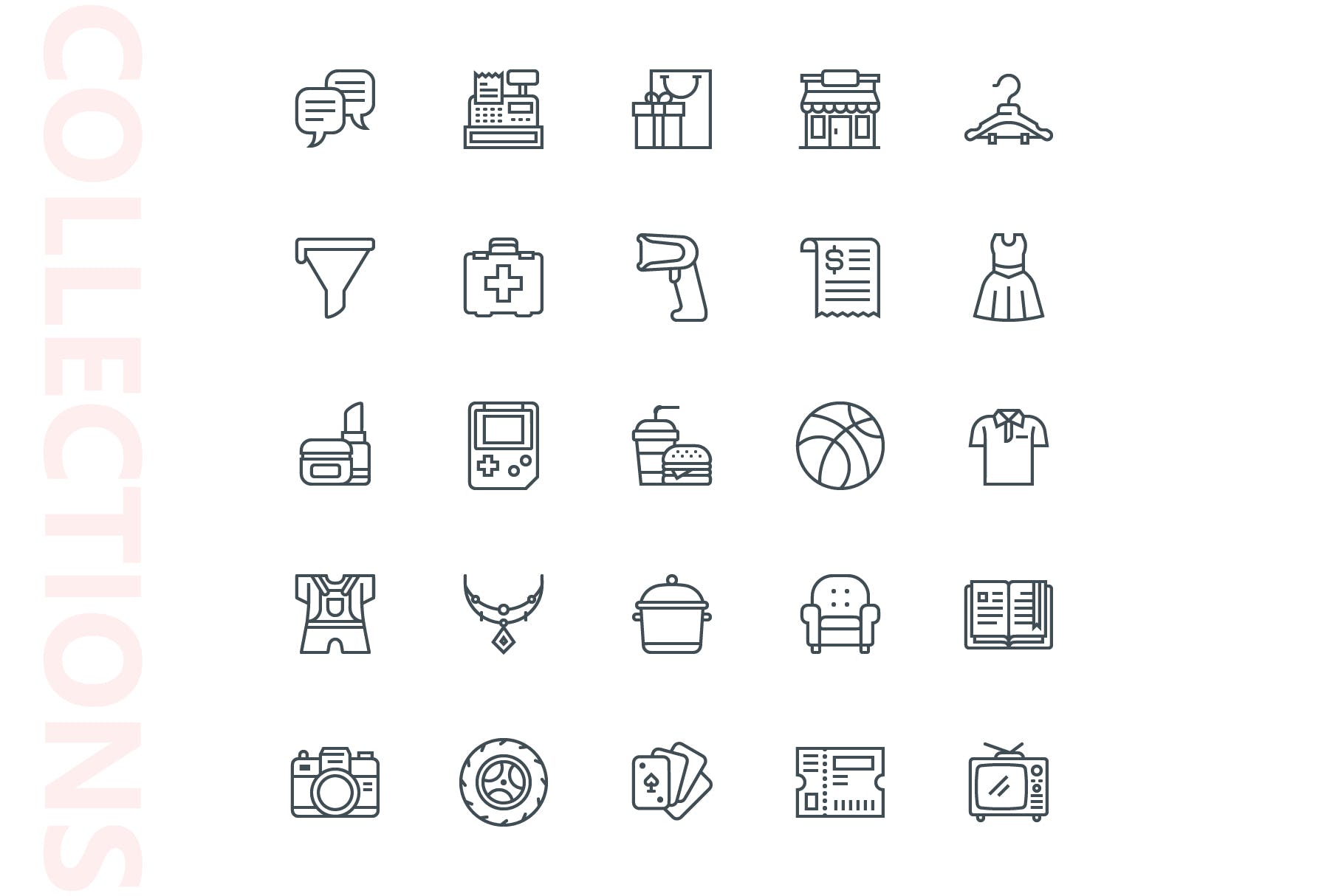 25枚网上购物电子商务矢量线性第一素材精选图标v2 Shopping E-Commerce Line Icons插图(3)