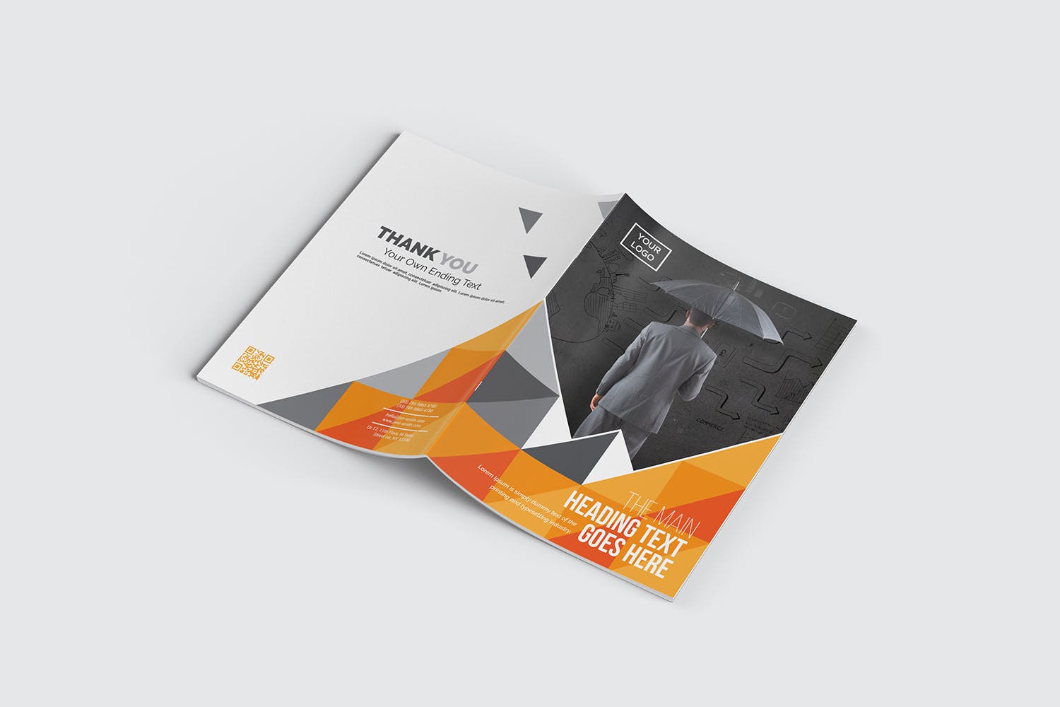 企业核心业务推广对折页宣传册设计模板 Bifold Brochure插图(8)
