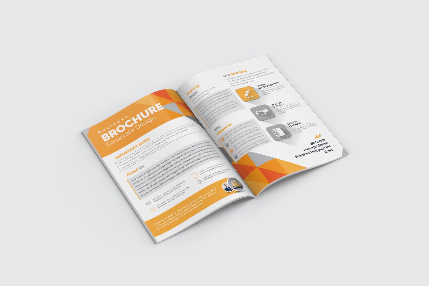 企业核心业务推广对折页宣传册设计模板 Bifold Brochure插图(3)