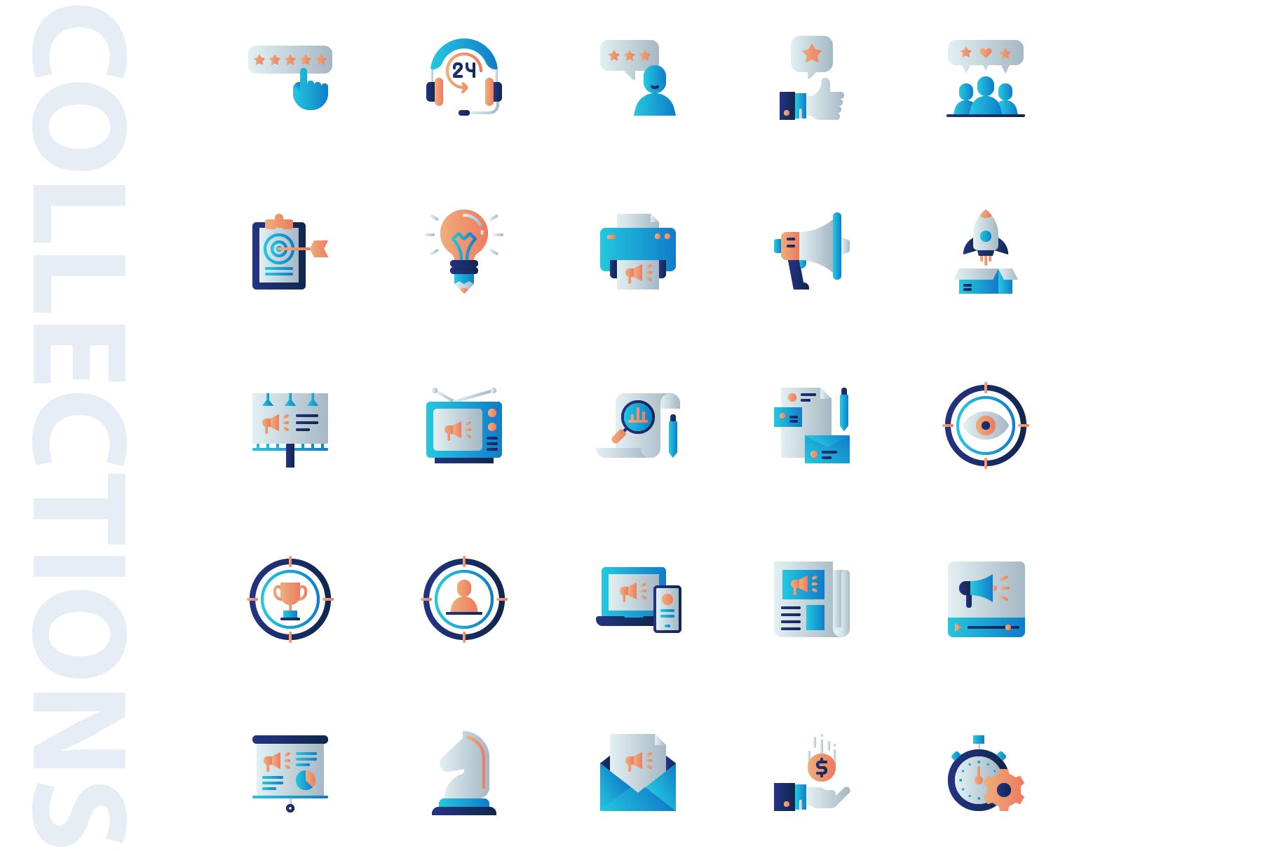 25枚市场营销主题扁平设计风格矢量蚂蚁素材精选图标 Marketing Flat Icons插图(3)