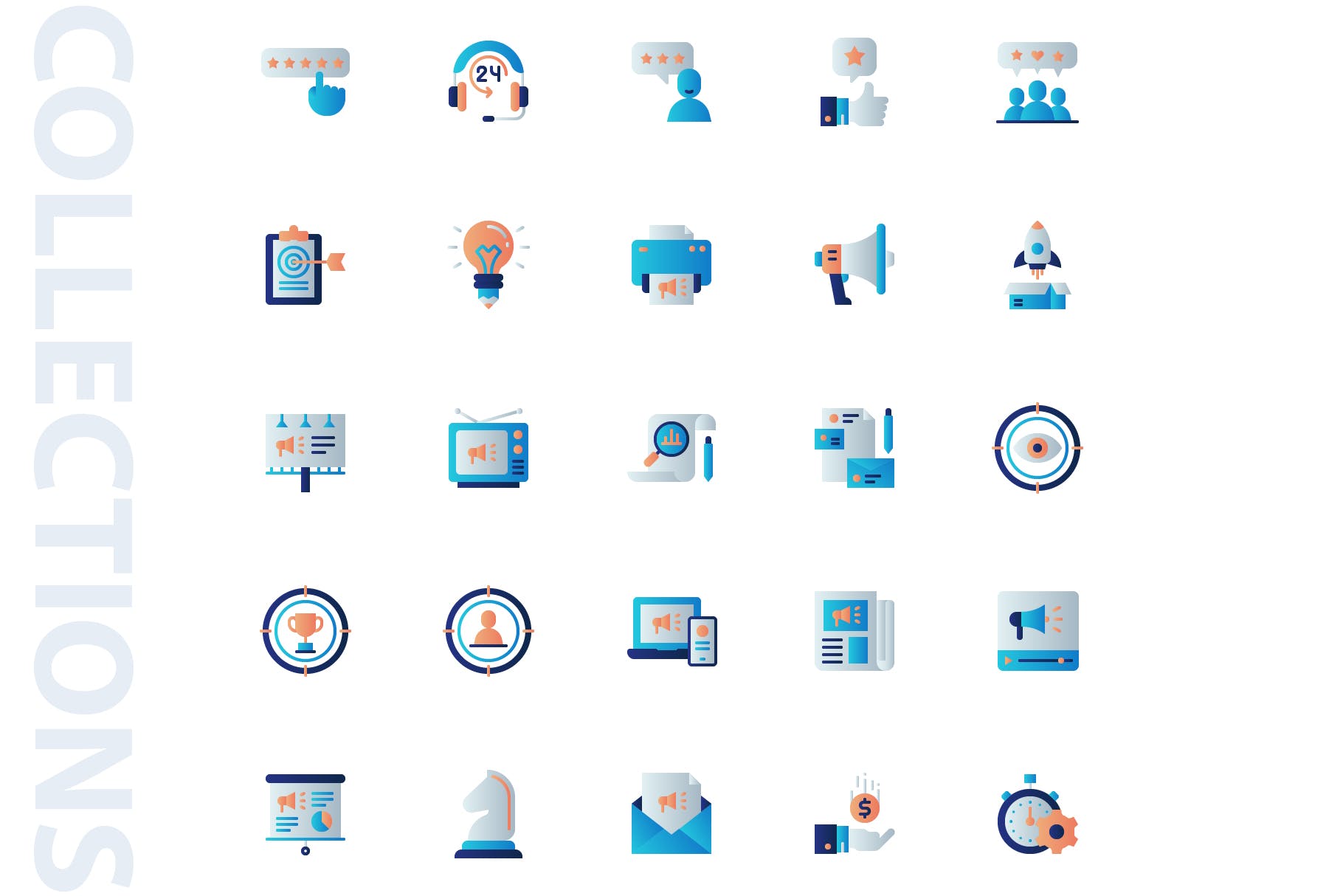 25枚市场营销主题扁平设计风格矢量第一素材精选图标 Marketing Flat Icons插图(3)