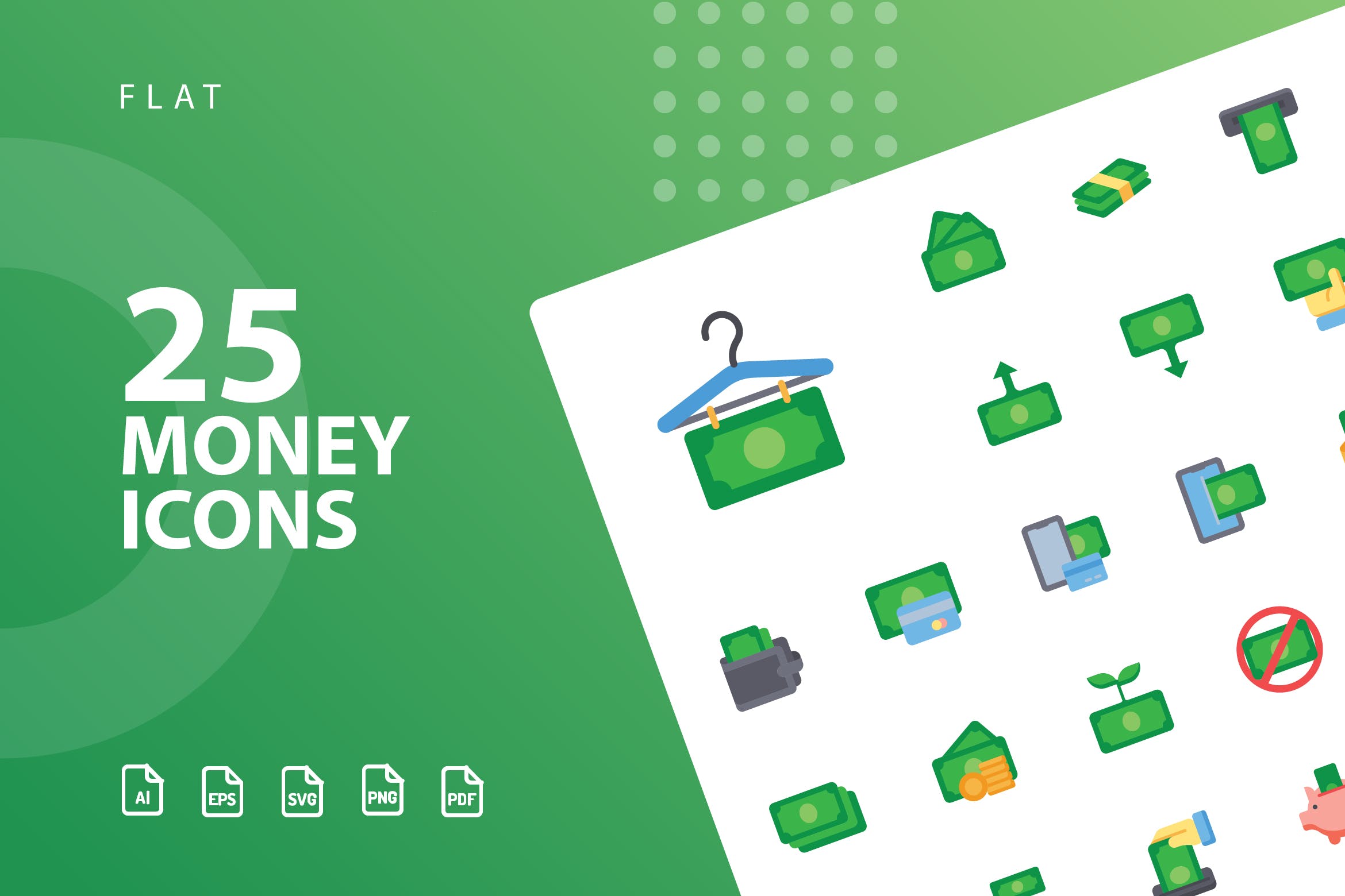 25枚金钱主题扁平设计风格矢量蚂蚁素材精选图标 Money Flat Icons插图