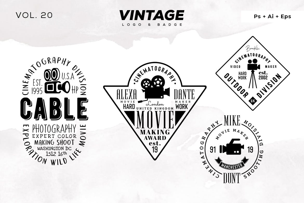 欧美复古设计风格品牌蚂蚁素材精选LOGO商标模板v20 Vintage Logo & Badge Vol. 20插图