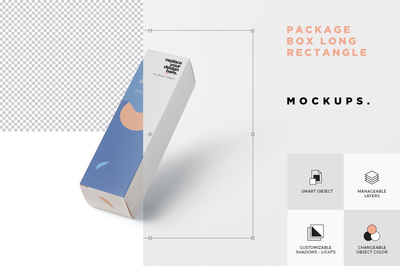 长矩形包装盒外观设计第一素材精选 Package Box Mock-Up – Long Rectangle Shape插图(4)