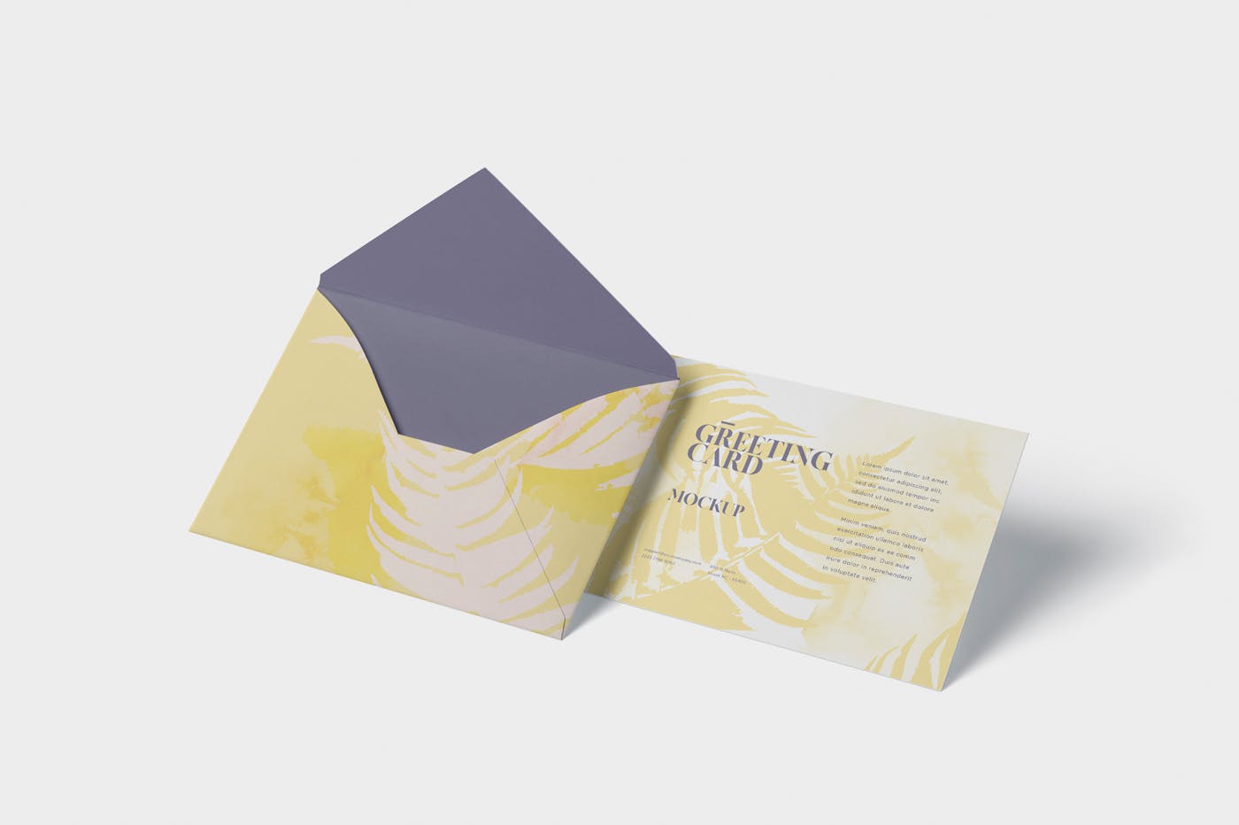 高端企业信封&贺卡设计图第一素材精选 Greeting Card Mockup with Envelope – A6 Size插图(2)