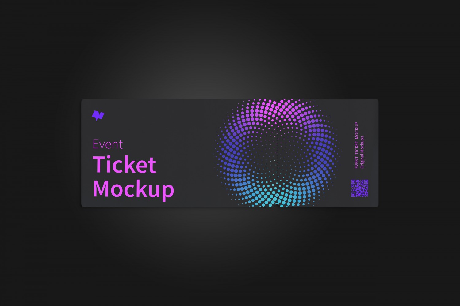 门票入场券设计单张平铺顶视图样机第一素材精选模板 Event ticket mockup, top view插图(3)