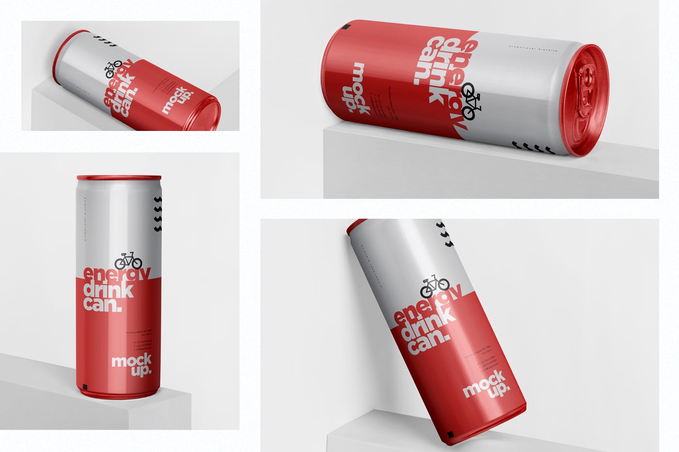 能量饮料易拉罐罐头外观设计第一素材精选模板 Energy Drink Can Mock-Up – 250 ml插图(1)