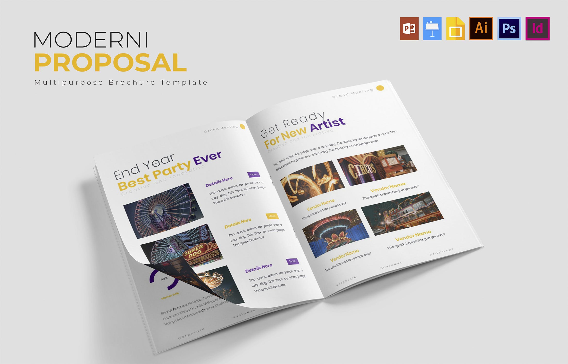 现代版式设计商业提案模板 Moderni Festival | Brochure Template插图3