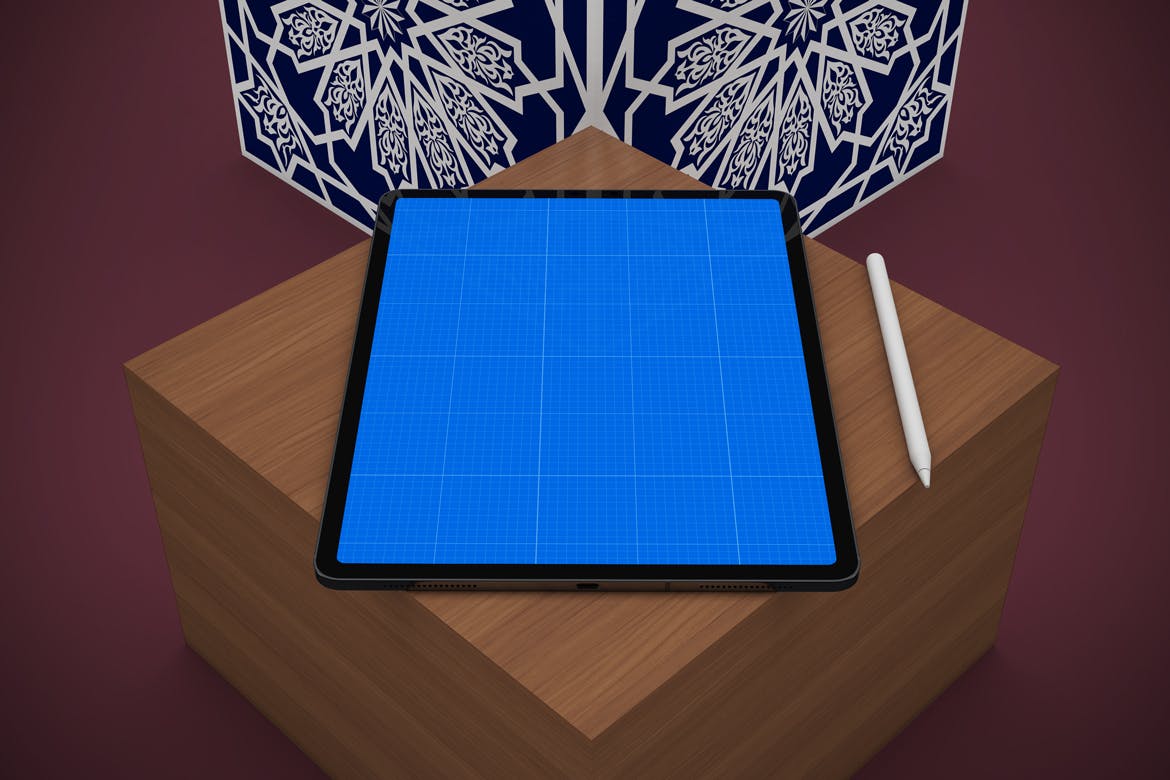 iPad Pro平板电脑UI设计图多角度演示蚂蚁素材精选样机模板 Arabic iPad Pro Mockup插图(11)