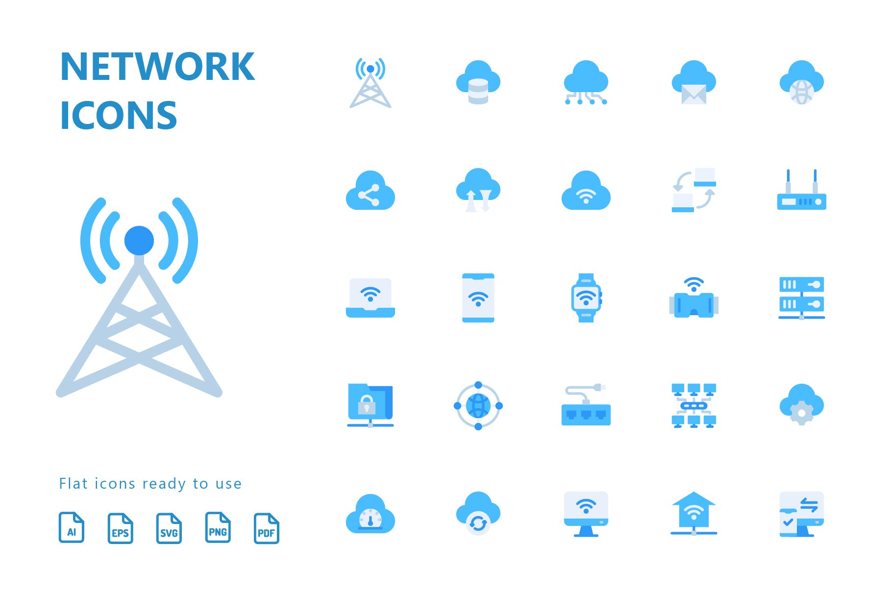 网络科技主题扁平化矢量蚂蚁素材精选图标 Network Flat Icons插图(1)