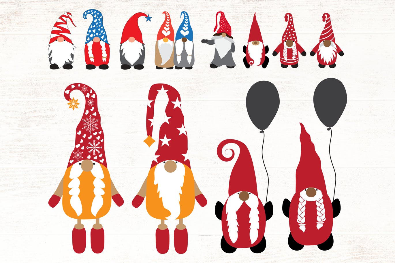 可爱的侏儒卡通形象矢量图形素材 Gnomes illustrations – vector pack插图