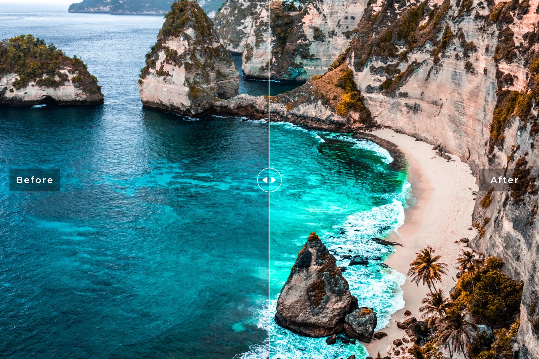 海洋蓝调色滤镜蚂蚁素材精选LR预设-海岛/沙滩/大海摄影调色绝配 Ocean Blue Mobile & Desktop Lightroom Presets插图(3)