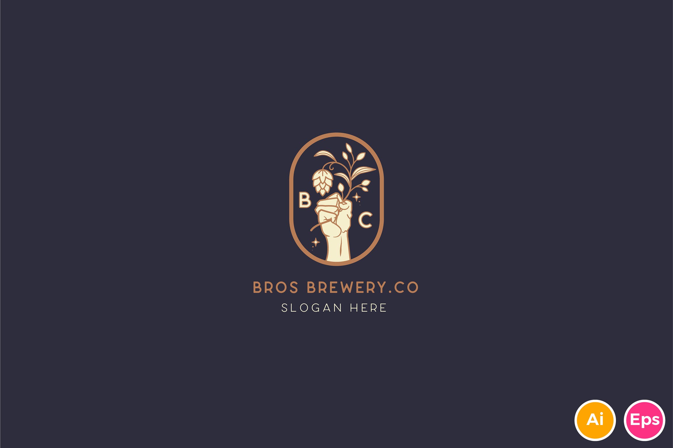 咖啡/啤酒品牌Logo设计第一素材精选模板 Brewery Brotherhood cafe beer Logo Template插图