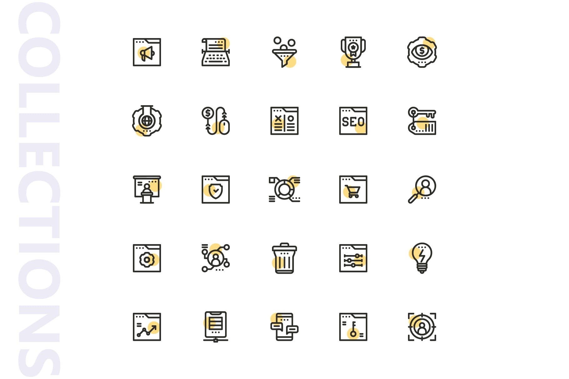 25枚SEO搜索引擎优化营销矢量圆点装饰第一素材精选图标v2 SEO Marketing Shape Icons插图(3)