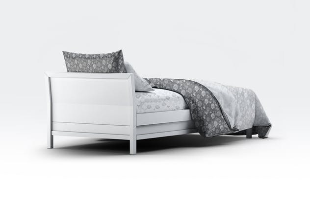 床上用品四件套印花图案设计展示样机蚂蚁素材精选模板 Single Bedding Mock-Up插图(4)