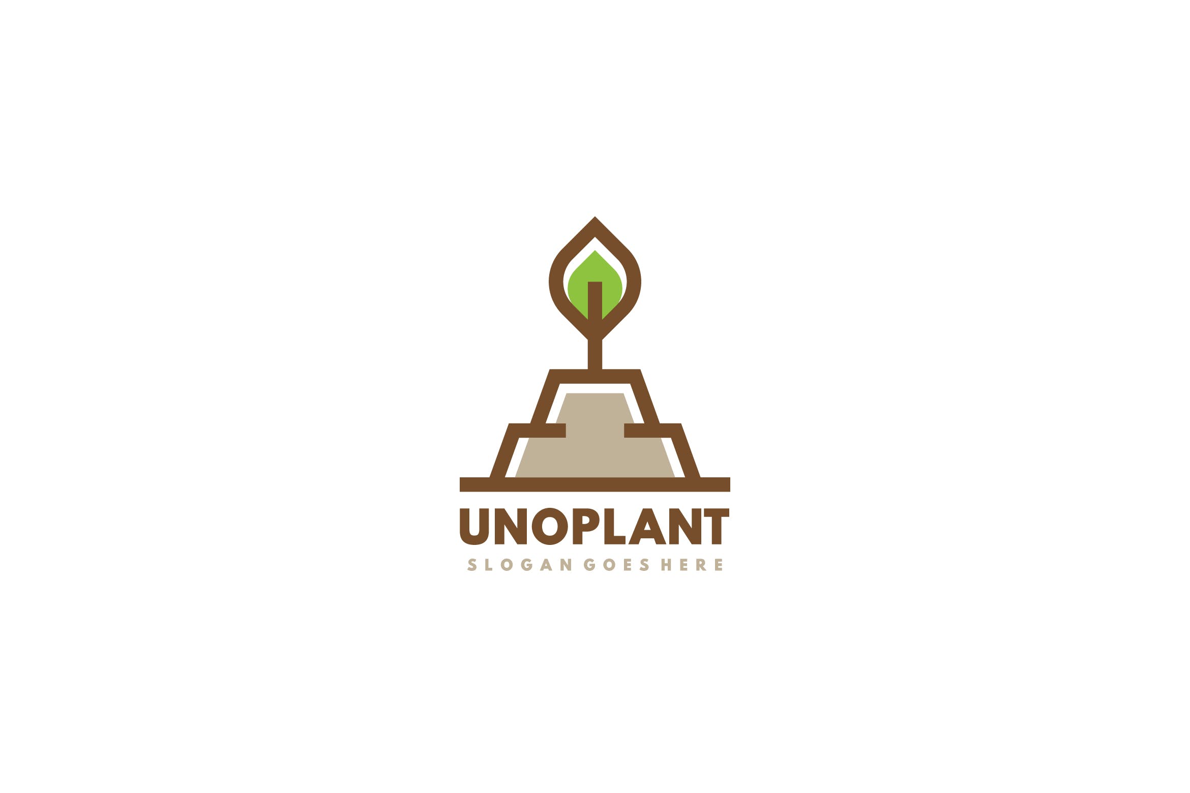 简约植物图形标志Logo设计第一素材精选模板 Plant Logo插图
