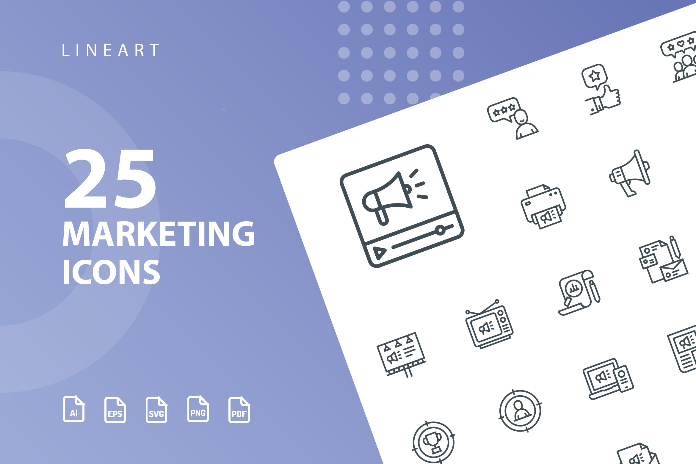 25枚市场营销主题矢量线性第一素材精选图标 Marketing Lineart Icons插图