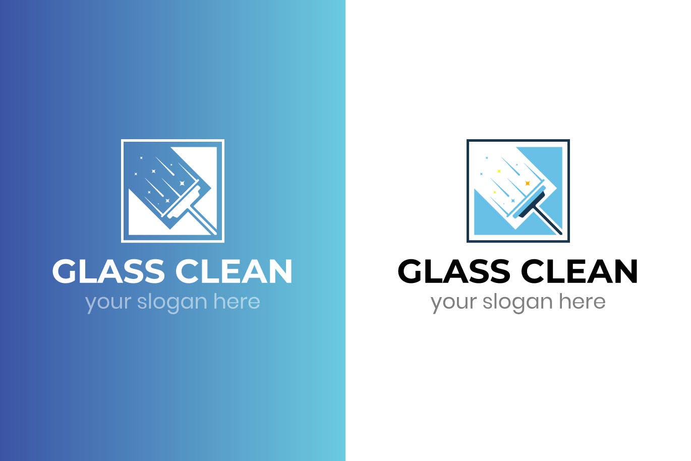 玻璃清洁服务Logo设计第一素材精选模板 Glass Clean Business Logo Template插图(1)