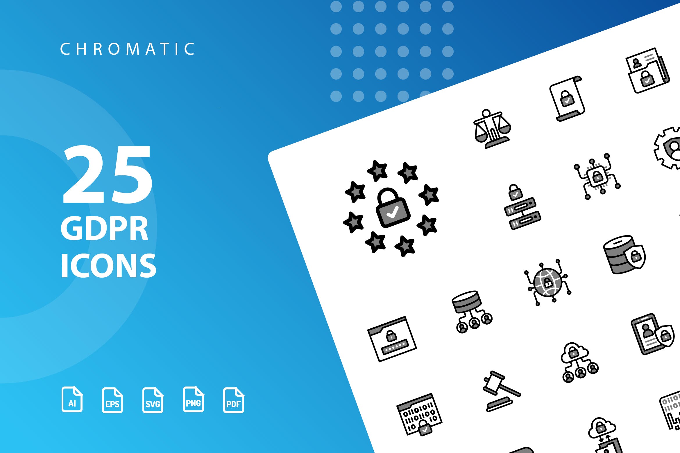 25枚GDPR通用数据保护条例主题Chromatic风格蚂蚁素材精选图标 GDPR Chromatic插图