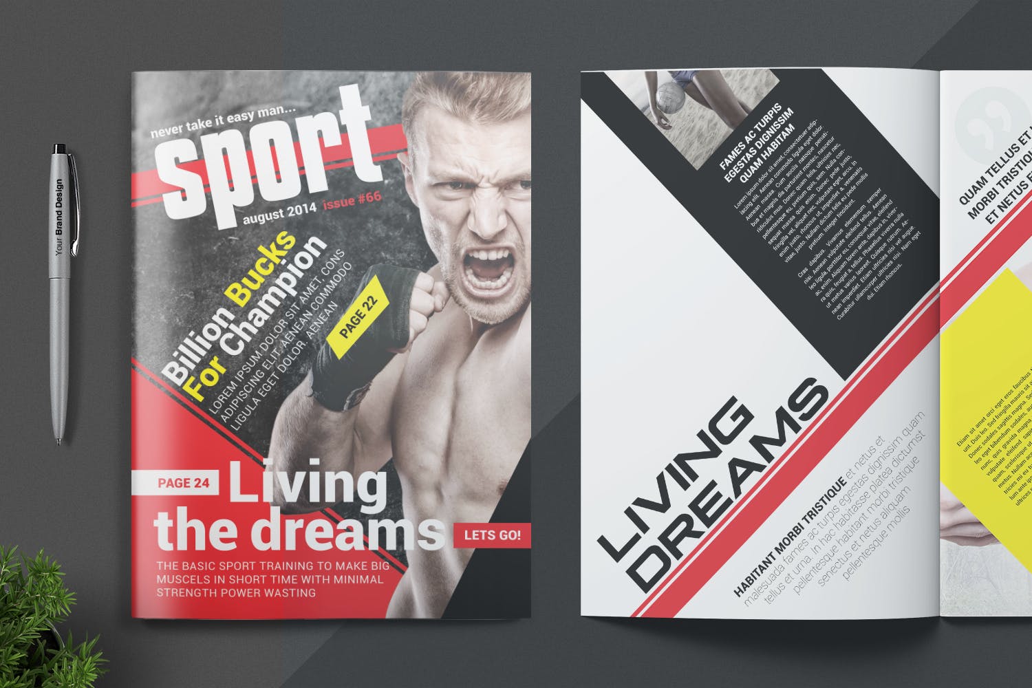 体育运动主题蚂蚁素材精选杂志版式设计InDesign模板 Magazine Template插图