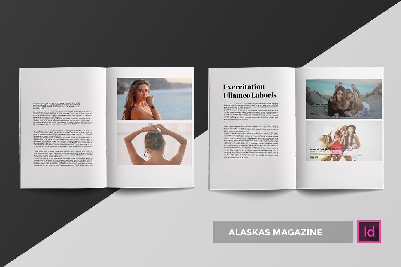 高端人物/服装/访谈主题蚂蚁素材精选杂志版式排版设计INDD模板 Alaskas | Magazine Template插图(1)