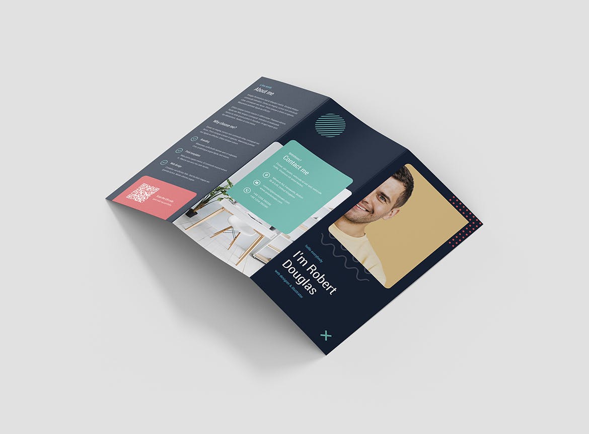 竖版印刷三折页创意蚂蚁素材精选简历模板 Brochure – Resume Tri-Fold插图(5)