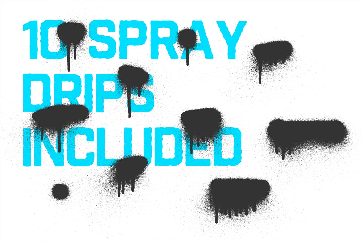 喷漆滴墨图案纹理肌理素材 Spray Paint Drip Textures插图2