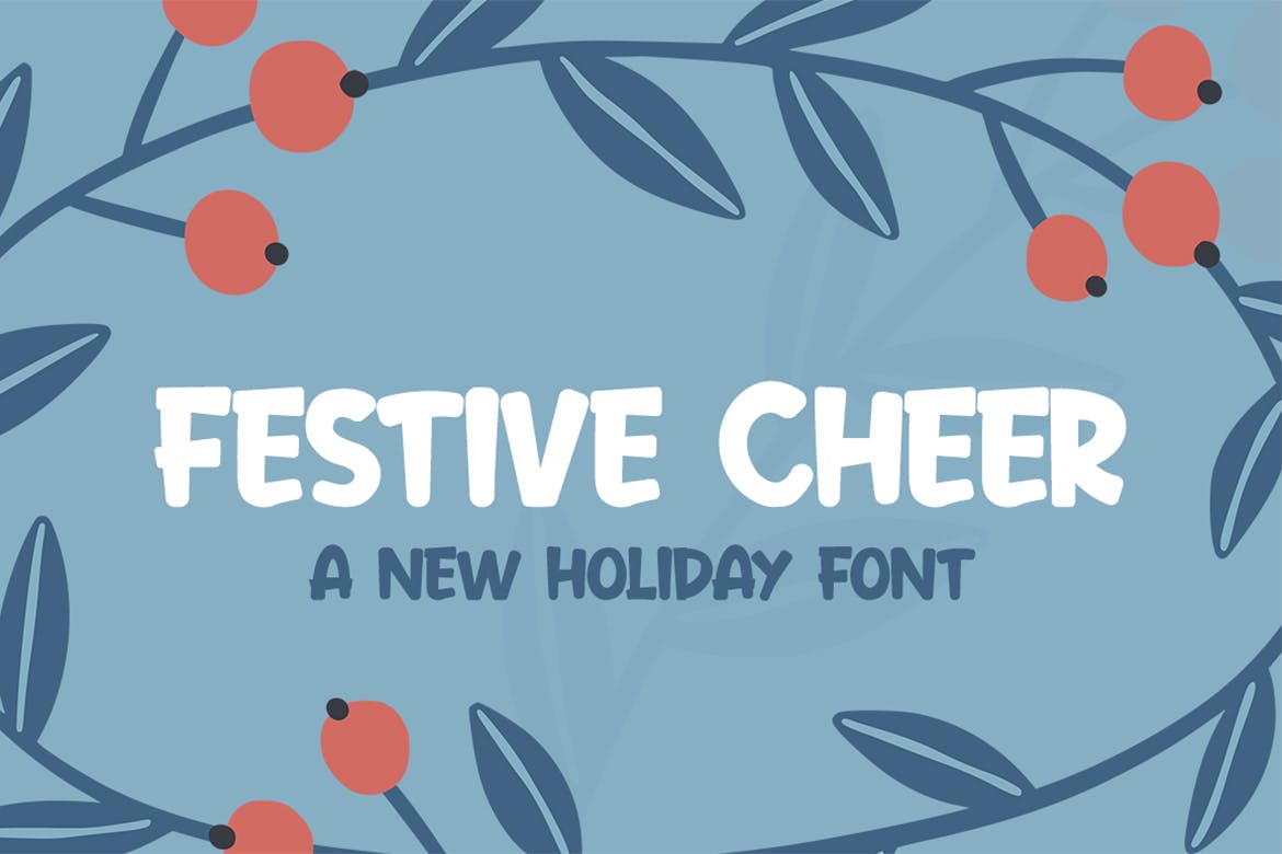 节日主题设计风格英文无衬线装饰字体蚂蚁素材精选 Festive Cheer Font插图
