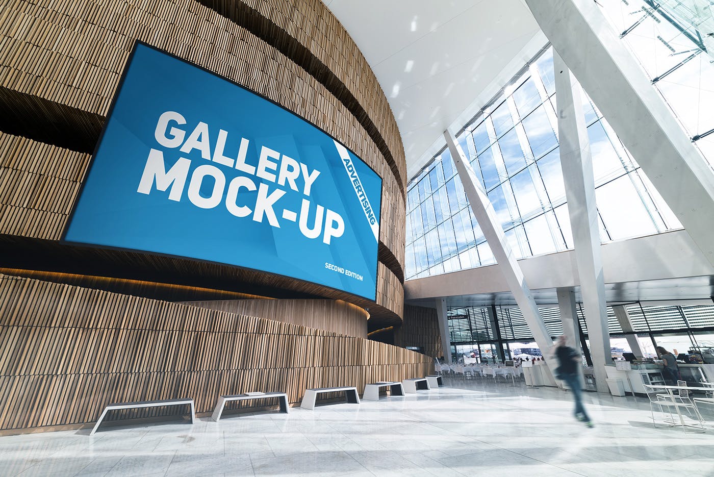 展厅画廊巨幅海报设计图样机第一素材精选模板v3 Gallery Poster Mockup v.3插图(1)