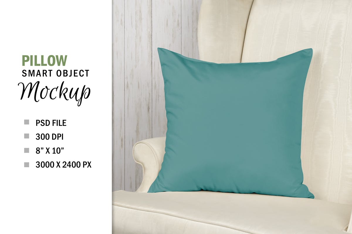 座椅靠垫外观图案设计第一素材精选模板 Smart Layer Pillow Chair Mockup Sublimation插图(1)