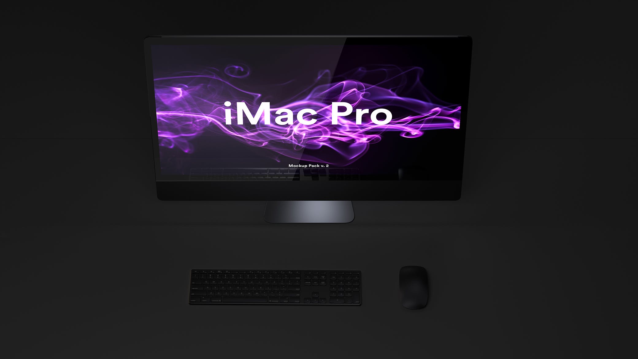 iMac Pro高端一体机电脑屏幕演示第一素材精选样机 Dark iMac Pro Mockup插图(5)