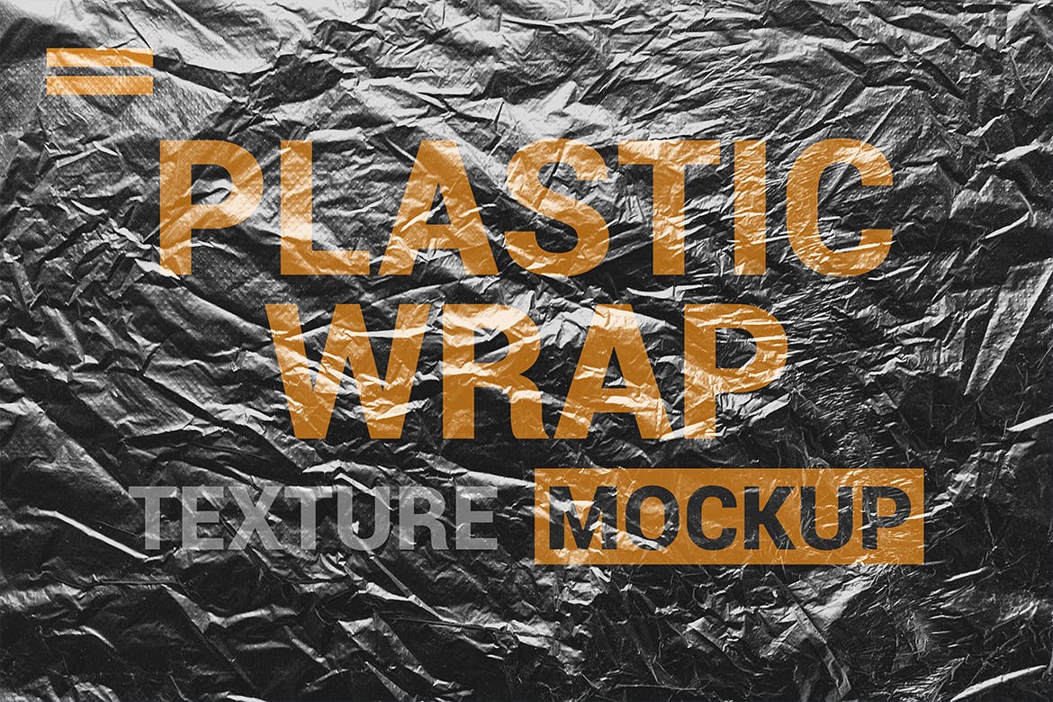 透明塑料包装纹理效果一键套用PSD模板 Transparent Plastic Wrap Texture Mockup插图1