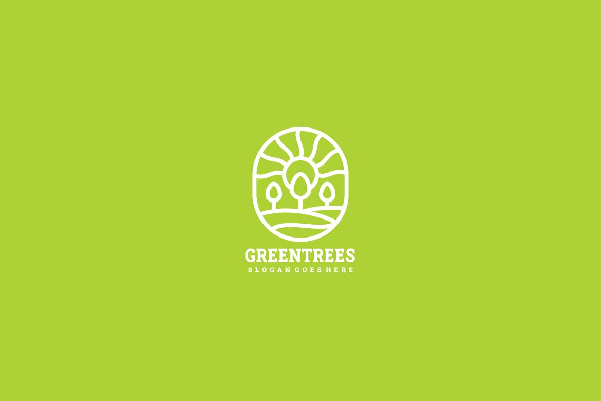 环保绿色自然简约图形Logo设计第一素材精选模板 Green Nature Logo插图(2)