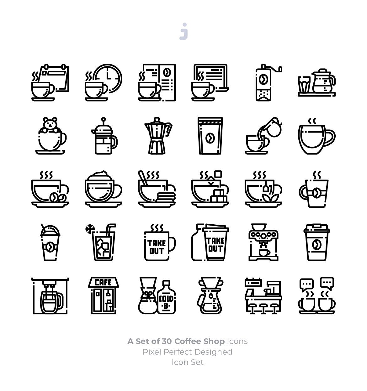 30枚咖啡/咖啡店矢量第一素材精选图标素材 30 Coffee Shop Icons插图(2)