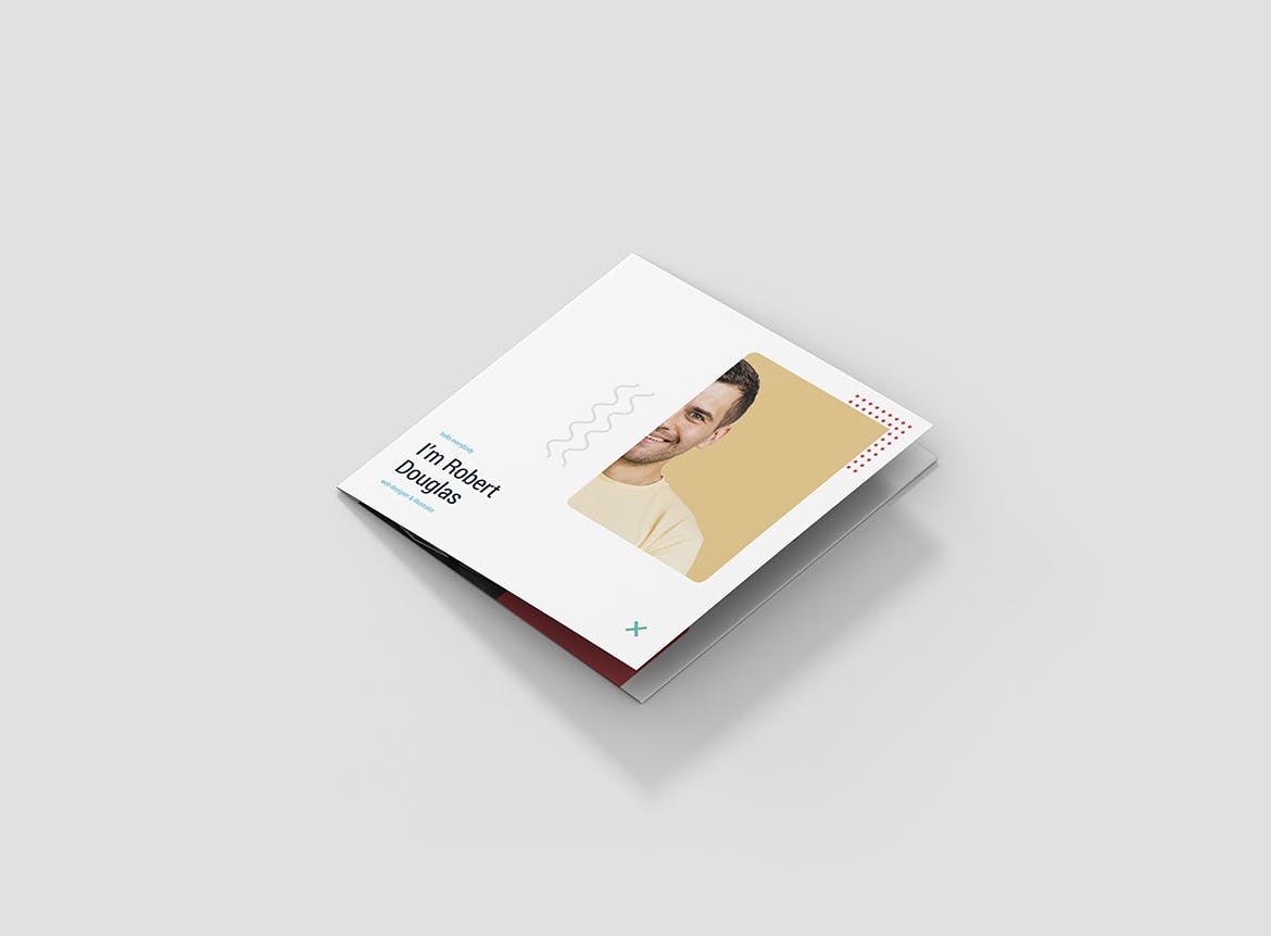 方形三折页个人彩色大洋岛精选简历模板 Brochure – Resume Tri-Fold Square插图1