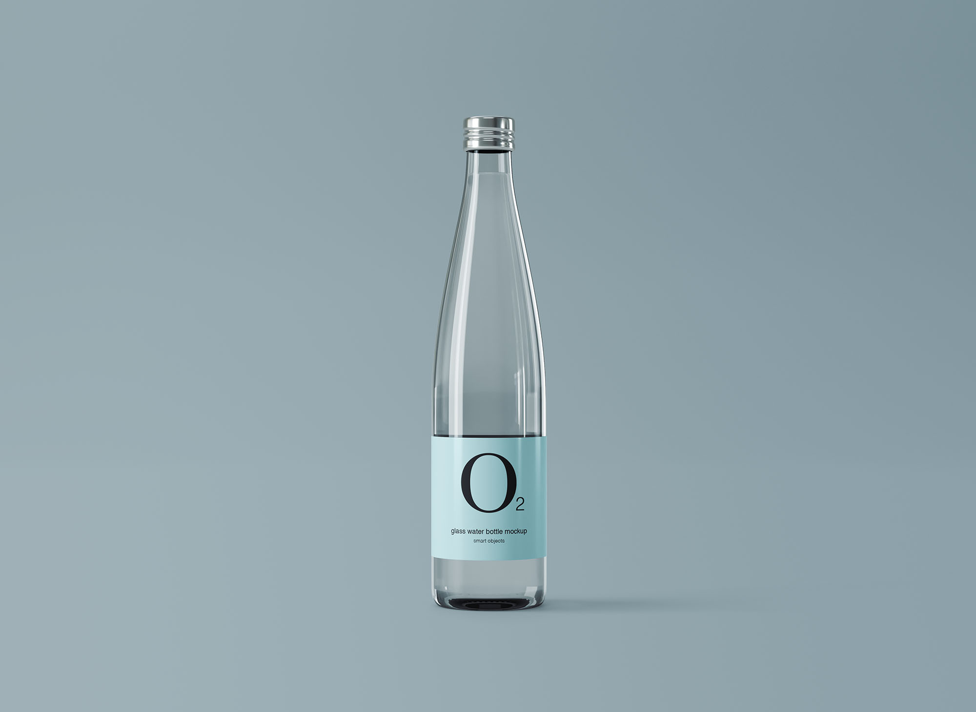 极简设计风格玻璃纯净水矿泉水瓶外观设计图第一素材精选 Minimal Glass Water Bottle Mockup插图