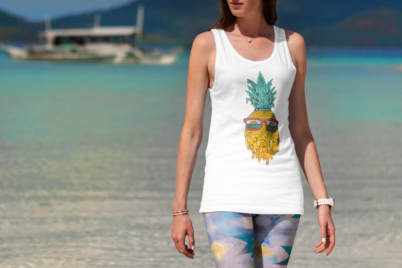 度假系列-休闲服装印花图案设计展示样机大洋岛精选v1 T-Shirt Mockup Vacation Edition Vol. 1插图7