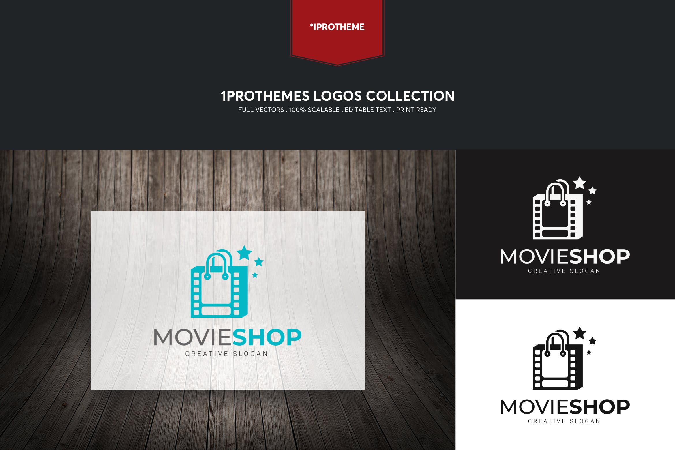 数字电影商店品牌Logo设计第一素材精选模板 Movie Shop Logo Template插图